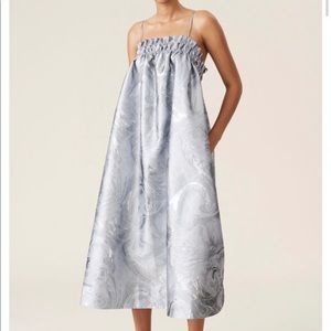 Ganni silver jacquard dress